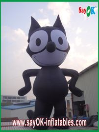 Высота 8m шаржа раздувного черного кота/сильной ткани Оксфорда раздувная животная