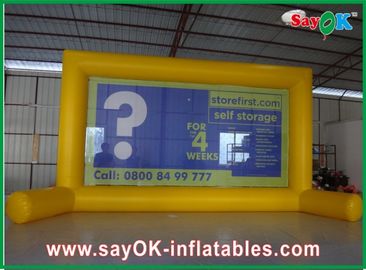 Афиша рекламы киноэкрана воздушного отражателя на открытом воздухе желтая раздувная с прочным брезентом PVC