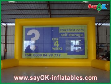 Афиша рекламы киноэкрана воздушного отражателя на открытом воздухе желтая раздувная с прочным брезентом PVC