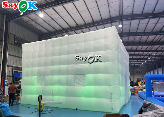 На открытом воздухе PVC покрыл шатер воздуха гигантского куба СИД раздувной с размером воздуходувки изготовленным на заказ