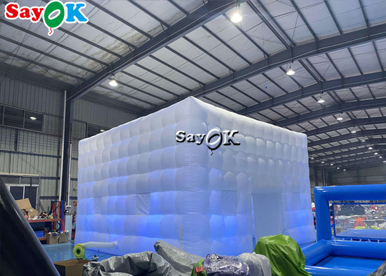 На открытом воздухе PVC покрыл шатер воздуха гигантского куба СИД раздувной с размером воздуходувки изготовленным на заказ
