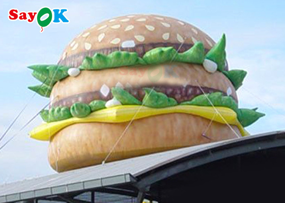 Украшение магазина УЛЬТРАФИОЛЕТОВОГО устойчивого 10ft раздувного гамбургера модельное