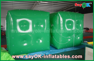 Рекламирующ белый зеленый раздувной воздушный шар/воздушный шар гелия куба с логотипом напечатайте