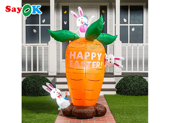 Моркови партии украшений праздника пасхи сада раздувные и милый кролик