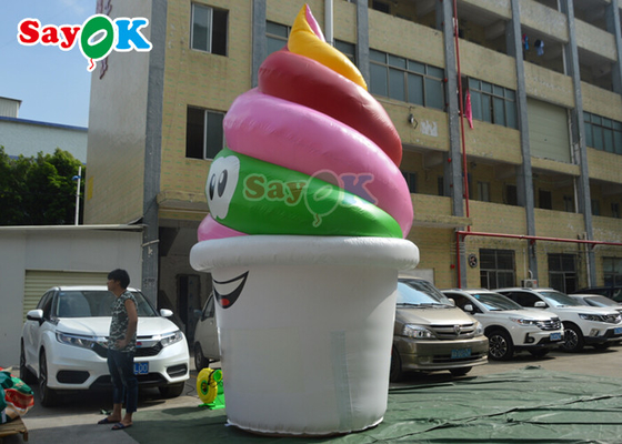 Подгонянная модель мороженого 5m раздувная для рекламы фестиваля на открытом воздухе