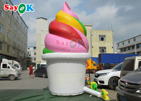 Подгонянная модель мороженого 5m раздувная для рекламы фестиваля на открытом воздухе