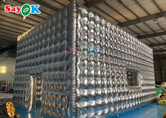 Специализированная серебряная надувная кубическая палатка для вечеринки свадьбы шоу выставки события надувная воздушная палатка