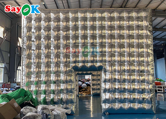 Специализированная серебряная надувная кубическая палатка для вечеринки свадьбы шоу выставки события надувная воздушная палатка