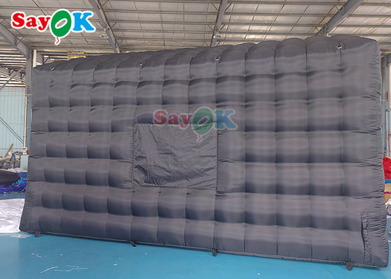 6x5x4mH Надувная клубная палатка на заказ Черная большая портативная вечеринка светодиодное освещение Надувный ночной клуб аренда