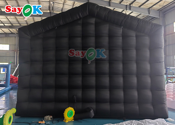 Изготовленная на заказ черная большая 20-футовая надувная воздушная палатка Портативное светодиодное освещение для вечеринок