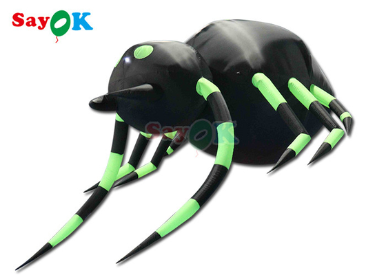 Висящий ужасный надувный паук Декорация Хэллоуина Черный и зеленый