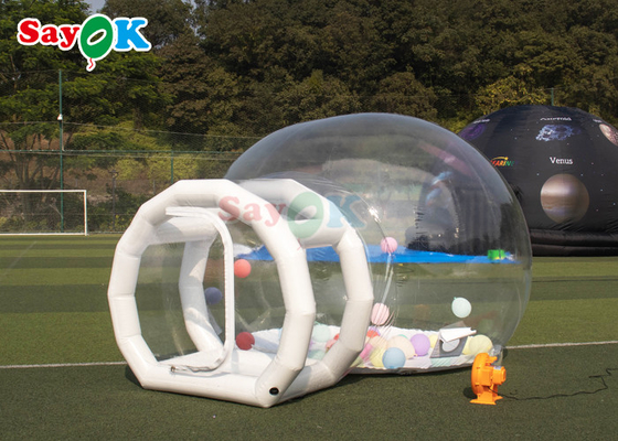Прозрачная надувная палатка с пузырьком, однотоннельный туннель, дом с пузырьком, купол, хижина для кемпинга с вентилятором