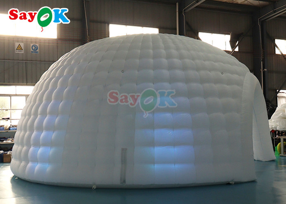 26.2FT Надувная палатка иглу купола на открытом воздухе Кампинг Взрывные купольные палатки с светодиодным освещением