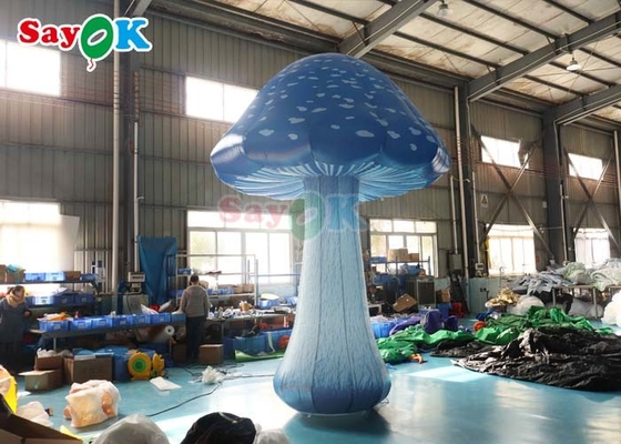 13.1ft полный печатный надувный гриб светодиодное синие воздушные грибы Декорация мероприятия