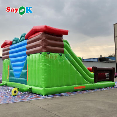 Красочный надувный ход препятствий для внутренних и наружных надувных спортивных игр надувный замок со скользкой
