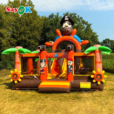 Sayok Pirate Ship Commercial Bounce House Комбо Надувный вышибальщик со слайдом