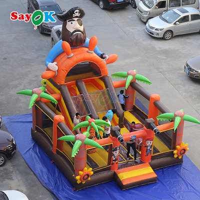 Sayok Pirate Ship Commercial Bounce House Комбо Надувный вышибальщик со слайдом