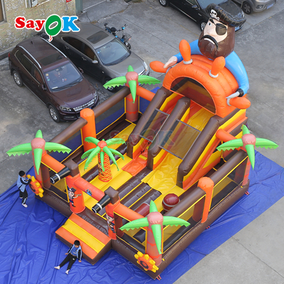 Sayok Pirate Ship Commercial Bounce House Комбо Надувный вышибальщик со слайдом