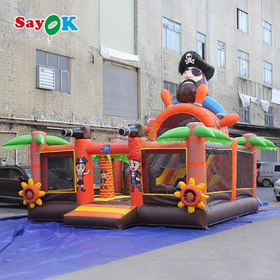 Sayok Pirate Ship Commercial Bounce House Комбо Надувный вышибальщик со слайдом