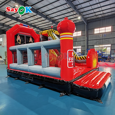 Надувная пожарная станция надувный пожарный грузовик вышибальщик со слайдом