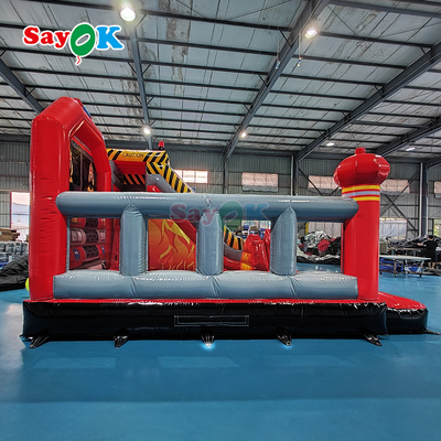 Надувная пожарная станция надувный пожарный грузовик вышибальщик со слайдом