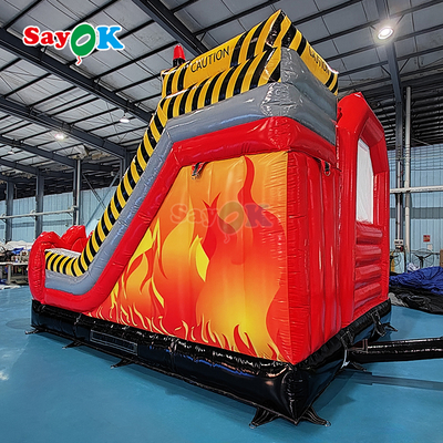 Надувная пожарная станция надувный пожарный грузовик вышибальщик со слайдом