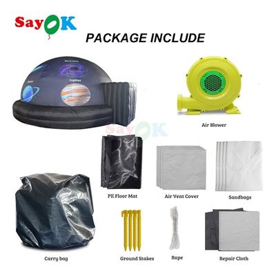 Sayok 100% Blackout Flame Retardant Easy Setup Inflatable Planetarium Dome for Schools and Museums