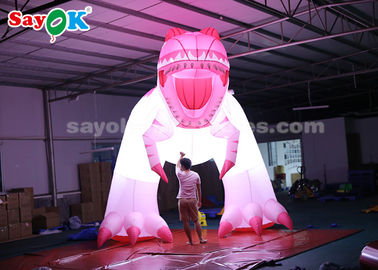 Надувные символы 4м Розовый надувный динозавр Для праздничного украшения Увлажнительность Высокая герметичность
