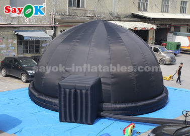 Черный раздувной шатер купола планетария в 8 метров с воздуходувкой воздуха и половым ковриком ПВК