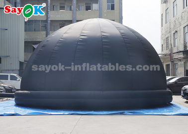 Черный раздувной шатер купола планетария в 8 метров с воздуходувкой воздуха и половым ковриком ПВК