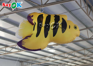 Парки атракционов желтеют тропическое украшение рыб 2m раздувное освещая