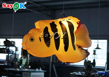 Парки атракционов желтеют тропическое украшение рыб 2m раздувное освещая