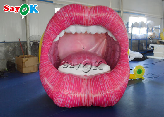 модель губы рта 2x2m раздувная для украшения партии музыки паба