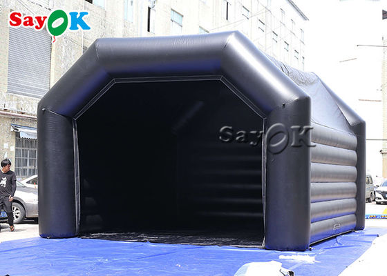 На открытом воздухе шатер партии подгонял черный шатер купола PVC 0.4mm раздувной для событий