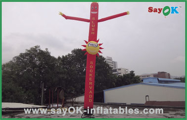 Человек танцев воздуха рекламируя коммерчески красного 6m раздувного человека трубки с логотипом печатая нейлон Оксфорда