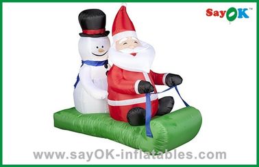 Кристмас Санта или украшения праздника снеговика раздувные с санями
