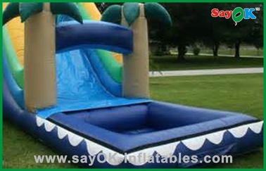 Коммерческий аквапарк надувный вышибальщик с полным печатью надувный слайд и слайд с бассейном