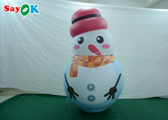 Воздушный шар белого крытого снеговика орнаментов раздувного модельный с розовой шляпой