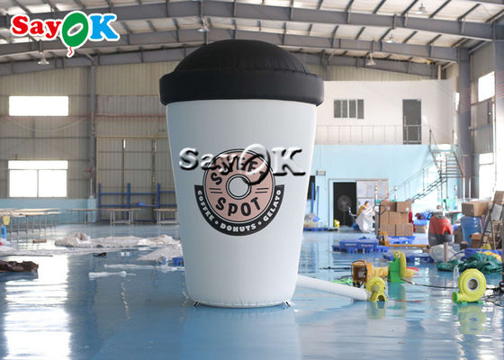 Изготовленная на заказ 3.6m раздувная модель кофейной чашки для оформления входа кафа