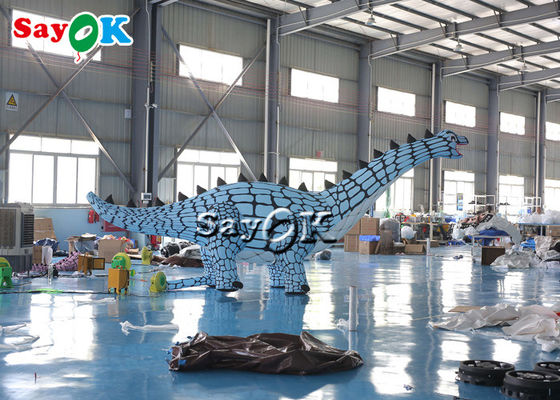 динозавр рождества 3m 10ft голубой раздувной для крытого на открытом воздухе украшения