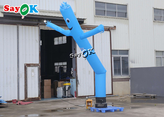 Раздувной дурацкий развевая человек волны танцора воздуха голубой одиночной ноги человека 5m трубки раздувной с воздуходувкой