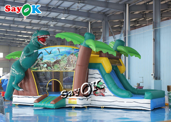 Водные горки дома прыжка юрского динозавра раздувные для спортивной площадки детей