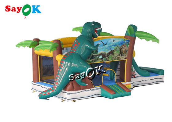 Водные горки дома прыжка юрского динозавра раздувные для спортивной площадки детей