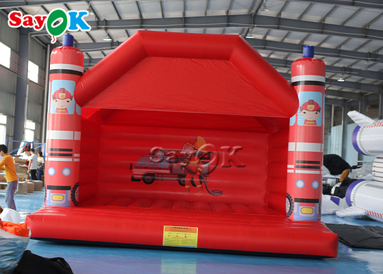 Батут прыжка огня тематический напечатанный красный раздувной для парка атракционов детей