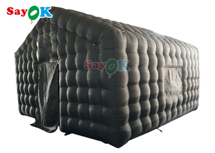 6x5x4mH Надувная клубная палатка на заказ Черная большая портативная вечеринка светодиодное освещение Надувный ночной клуб аренда