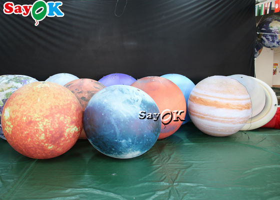 Материал PVC планет украшения 8 СИД огромный вися раздувной освещая