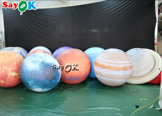 Материал PVC планет украшения 8 СИД огромный вися раздувной освещая