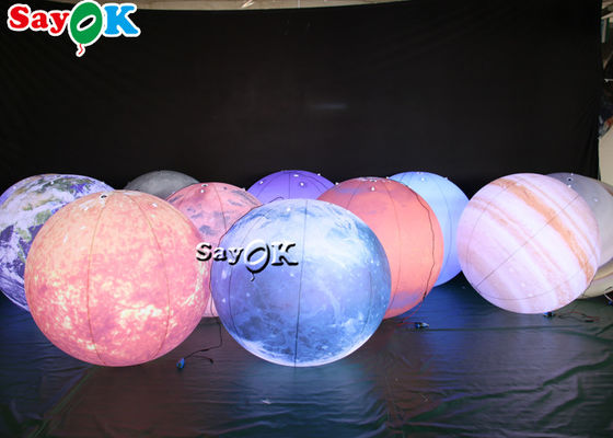 Материал PVC планет украшения 8 СИД огромный вися раздувной освещая