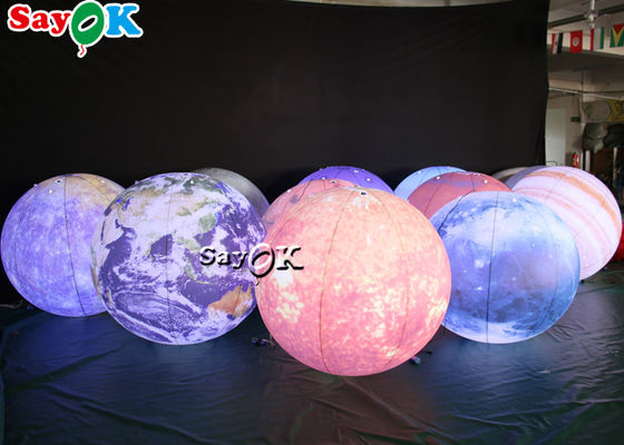 Материал PVC планет украшения 8 СИД огромный вися раздувной освещая