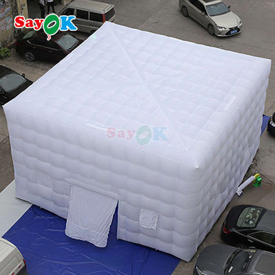 8м Большие кубические воздушные палатки с светодиодным освещением для вечеринки для 80 человек Надувная палатка с воздушным вентилятором